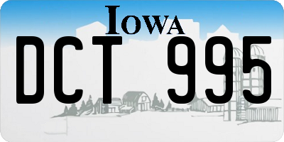 IA license plate DCT995