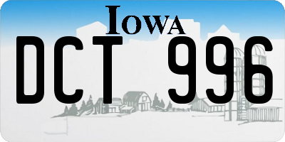 IA license plate DCT996
