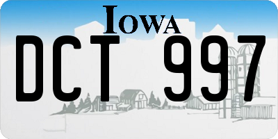 IA license plate DCT997