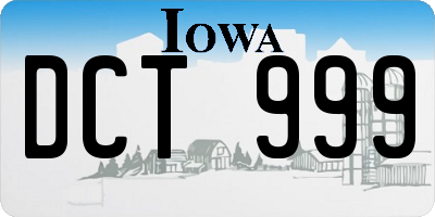 IA license plate DCT999