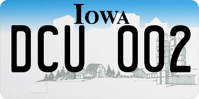 IA license plate DCU002
