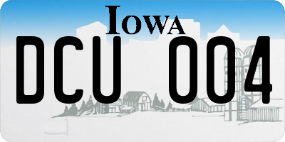 IA license plate DCU004