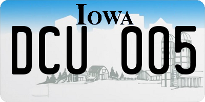 IA license plate DCU005