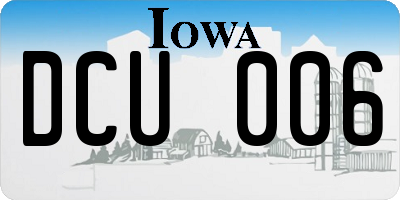 IA license plate DCU006