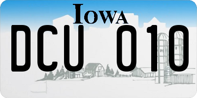 IA license plate DCU010