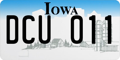 IA license plate DCU011