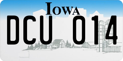 IA license plate DCU014