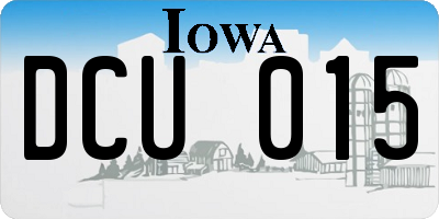 IA license plate DCU015