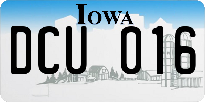 IA license plate DCU016