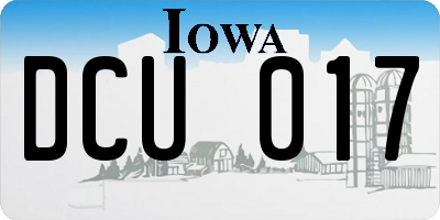 IA license plate DCU017