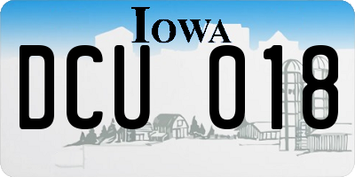 IA license plate DCU018