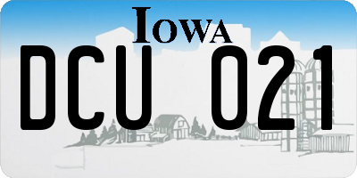 IA license plate DCU021
