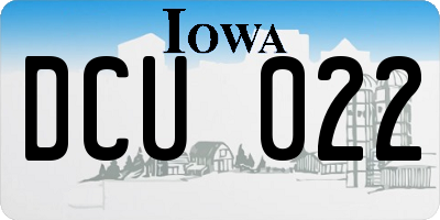 IA license plate DCU022