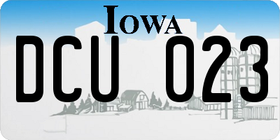 IA license plate DCU023