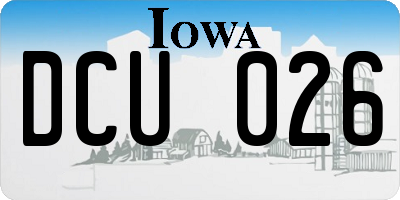 IA license plate DCU026