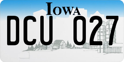 IA license plate DCU027