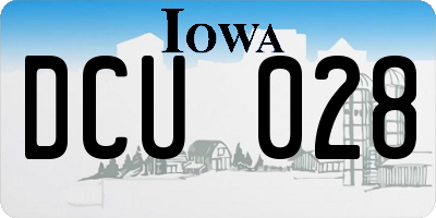 IA license plate DCU028