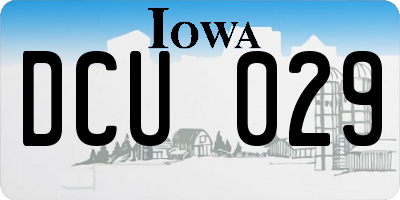 IA license plate DCU029