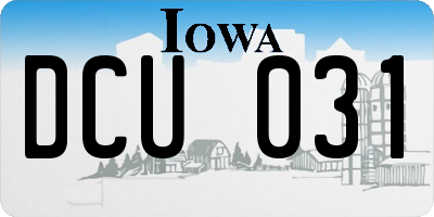 IA license plate DCU031