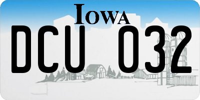 IA license plate DCU032