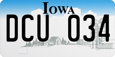 IA license plate DCU034