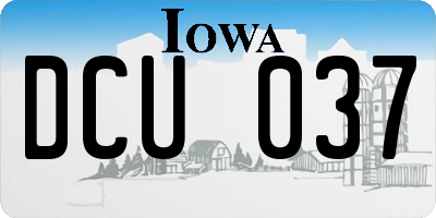 IA license plate DCU037
