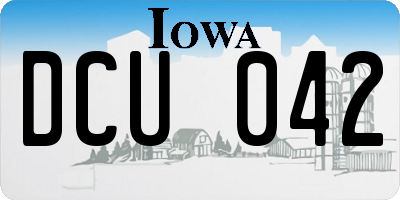 IA license plate DCU042