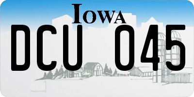 IA license plate DCU045