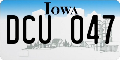 IA license plate DCU047