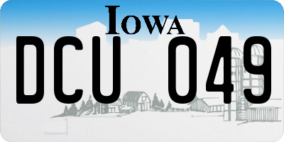 IA license plate DCU049