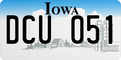 IA license plate DCU051