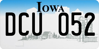 IA license plate DCU052