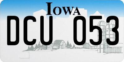 IA license plate DCU053