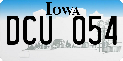 IA license plate DCU054