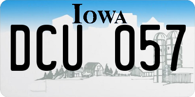 IA license plate DCU057