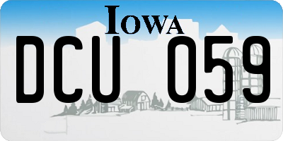 IA license plate DCU059