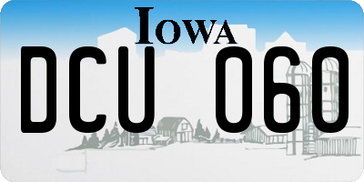 IA license plate DCU060
