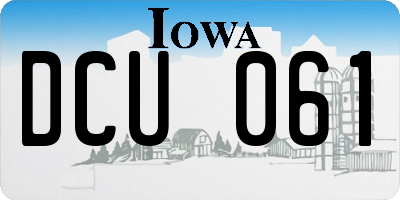 IA license plate DCU061