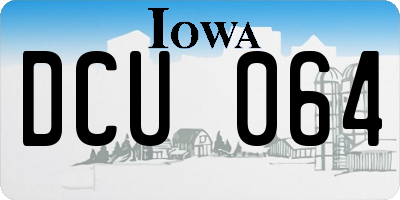 IA license plate DCU064