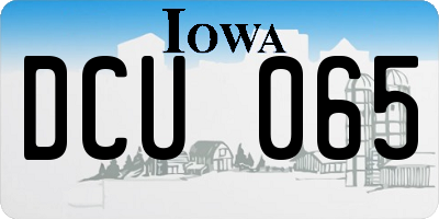 IA license plate DCU065