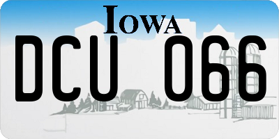 IA license plate DCU066