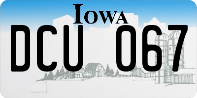 IA license plate DCU067
