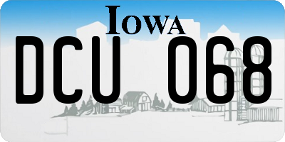 IA license plate DCU068