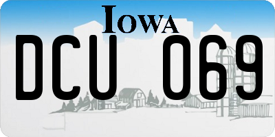 IA license plate DCU069