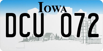 IA license plate DCU072