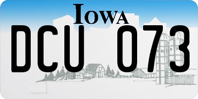 IA license plate DCU073