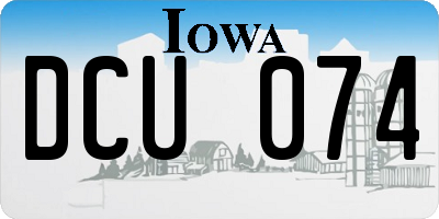 IA license plate DCU074