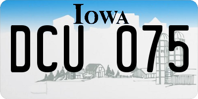 IA license plate DCU075