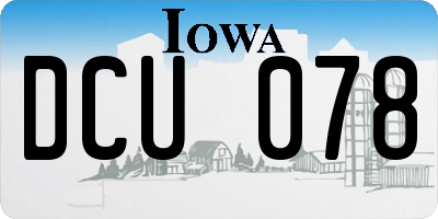 IA license plate DCU078