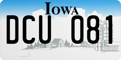 IA license plate DCU081